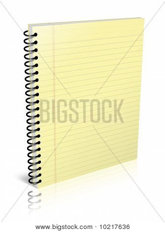 Notebook mit gelbe Blätter