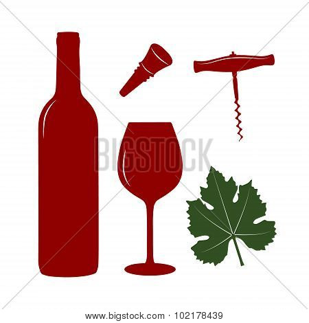 Wine icon set.