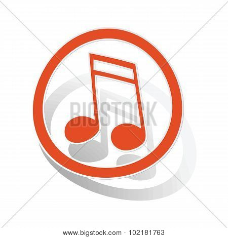 Music sign sticker 2, orange