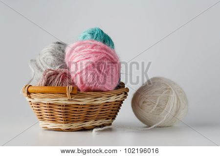 Clews Of Colored Yarn