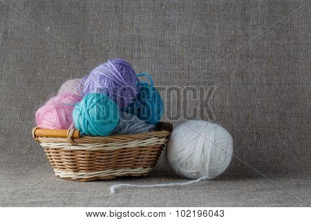 Clews Of Colored Yarn