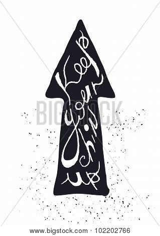 Black silhouette of arrow on white background