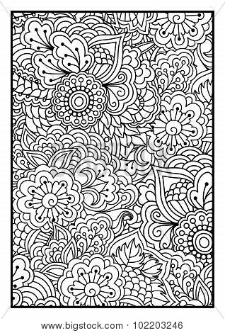 Floral pattern for coloring book.