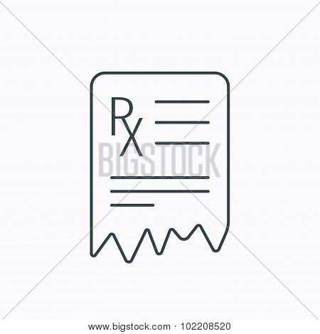 Medical prescription icon. Health document sign.