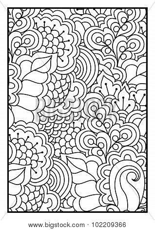 Floral pattern for coloring book.