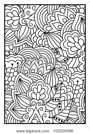 Floral pattern for coloring book.