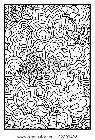 Floral pattern for coloring book.