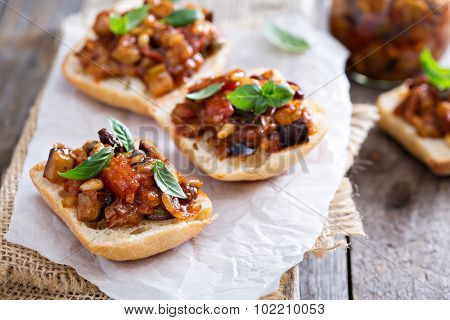 Eggplant and tomato caponata