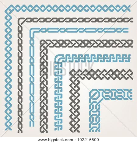 Decorative seamless Islamic ornamental border with corner