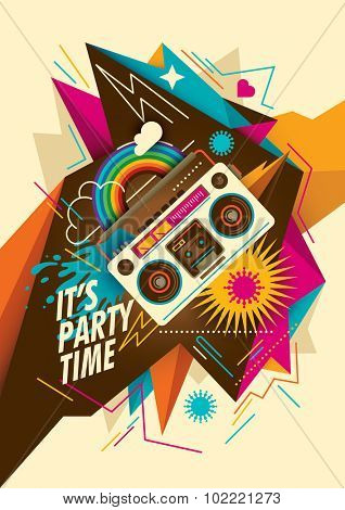 Abstract party poster design. Vector illustration.
