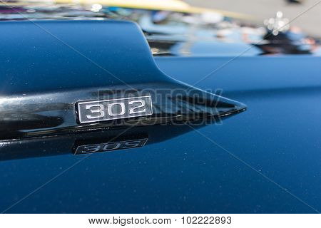 302 Mustang Emblem On Display