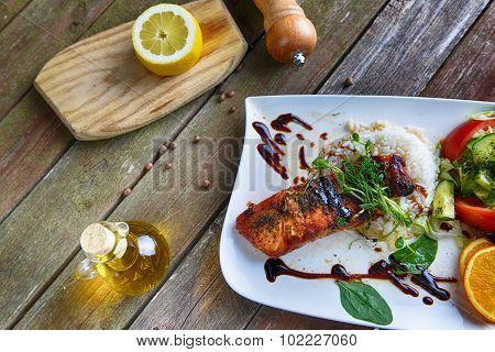 Roasted Fish And  Rice