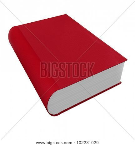 Red book cover in 3d as a novel, non-fiction, advice or self help manual