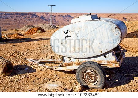 Water Tank In Morocco Africa   Utility Pole