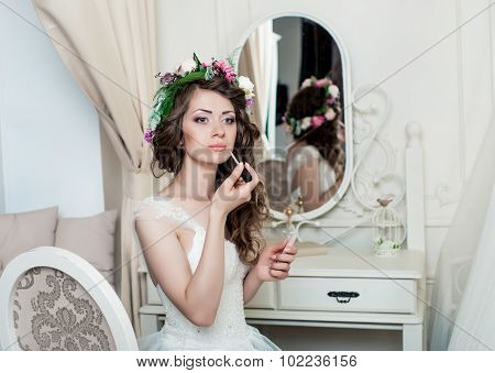 Beautiful  Brunette Bride Portrait Wedding Style