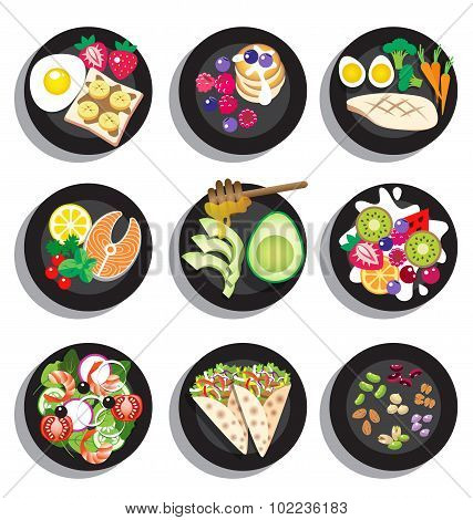 Set Of Delicious Clean Food Menu