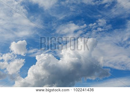 Stratocumulus Clouds And The Dark Blue Sky