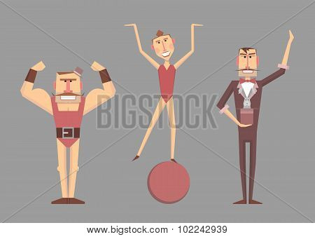 Illustration of circus artists