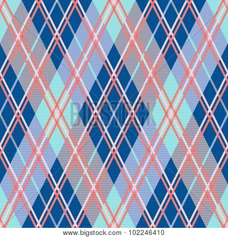 Rhombic Seamless Pattern In Blue And Pink