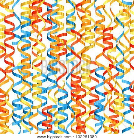 Celebration carnival seamless pattern with colored streamers