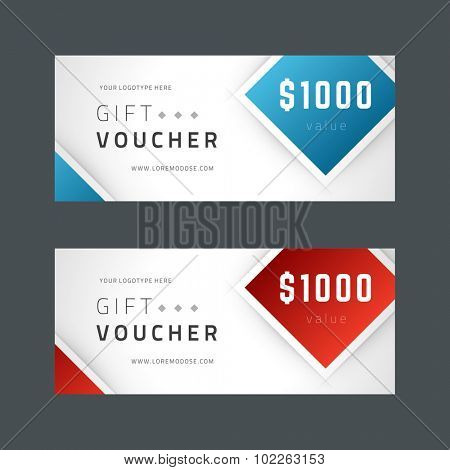 Voucher template abstract gepmetric design vector illustration