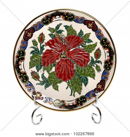 Decorative ceramic plate with Floral Design