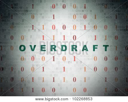 Finance concept: Overdraft on Digital Paper background