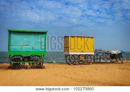 Cart on beach