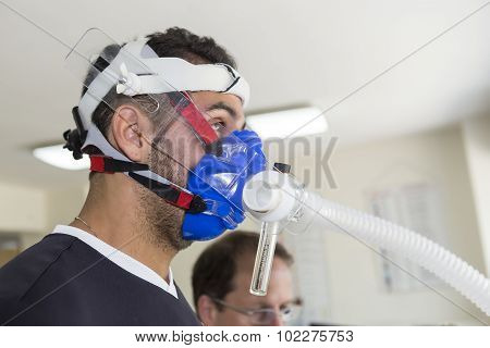 Maarten Martens Football Player Of Paok While Going Through Ergometric Tests In Thessaloniki, Greece
