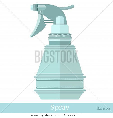 flat spray bottle icon isolated on white