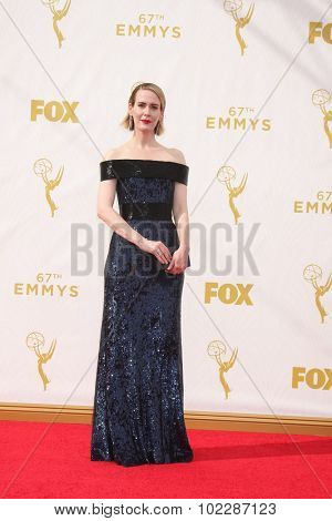 LOS ANGELES - SEP 20:  Sarah Paulson at the Primetime Emmy Awards Arrivals at the Microsoft Theater on September 20, 2015 in Los Angeles, CA