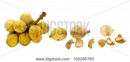 Langsat Fruit On White Background