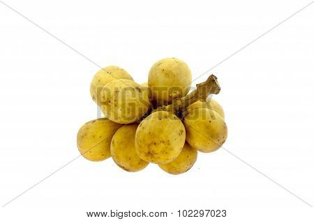 Langsat Fruit On White Background