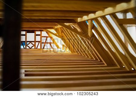 Wooden Miniature Model Of Traditional Alsacien House