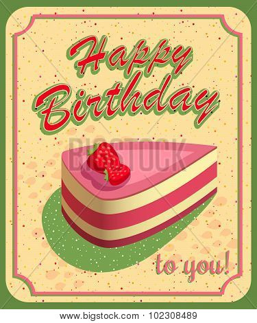 Vector happy birthday card.