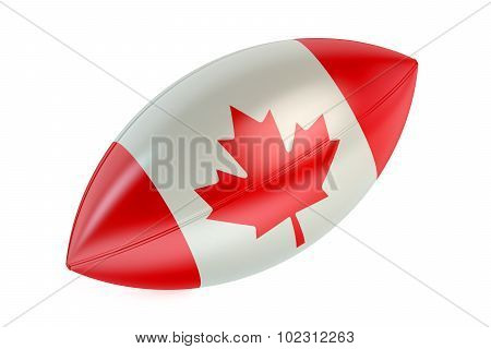 Rugby Ball With Flag Of Canada