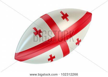Rugby Ball With Flag Of Georgia