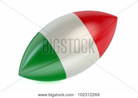Rugby Ball With Flag Of Italy