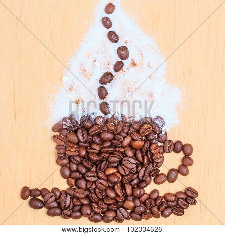 Coffee Cup Made From Roasted Beans