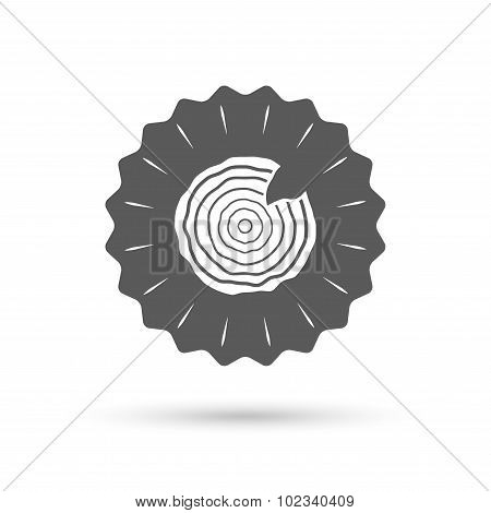 Wood sign icon. Tree growth rings.