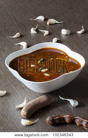 Spicy Tamarind and Garlic gravy from South India