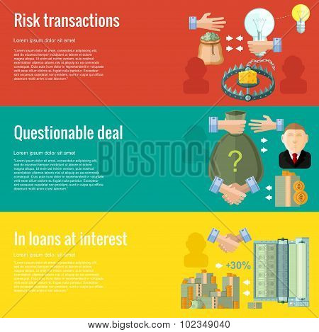 Flat design concepts for business.questionable deal in loans at interest risk transactions.Concepts for web banners and promotional materials
