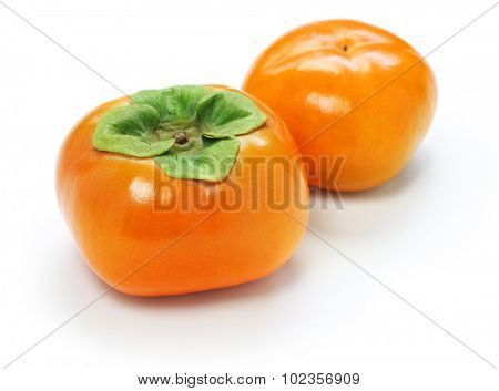 jiro kaki, japanese persimmon on white background