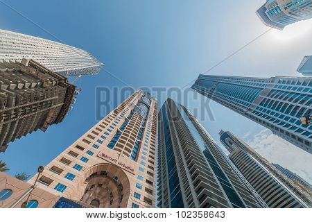 Dubai - JANUARY 10, 2015: The Marriot Hotel on January 10 in UAE, Dubai. Marriot Hotel is popular 5-star hotel.