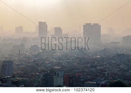 Aerial view of Hanoi skyline cityscape