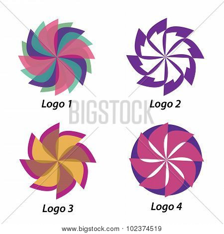 Four Different Logos In Shapes