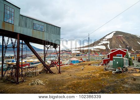 Abandoned Cablecar Station Used For Coal Transportation, Svalbard