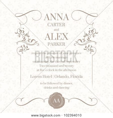 Template Of Wedding Invitation.
