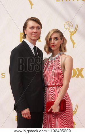 LOS ANGELES - SEP 20:  Paul Dano, Zoe Kazan at the Primetime Emmy Awards Arrivals at the Microsoft Theater on September 20, 2015 in Los Angeles, CA