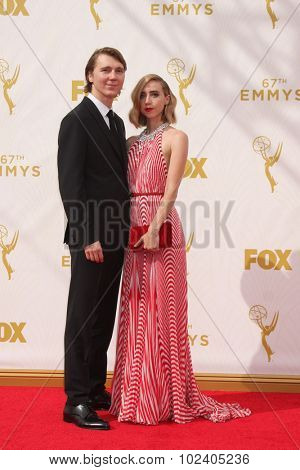 LOS ANGELES - SEP 20:  Paul Dano, Zoe Kazan at the Primetime Emmy Awards Arrivals at the Microsoft Theater on September 20, 2015 in Los Angeles, CA